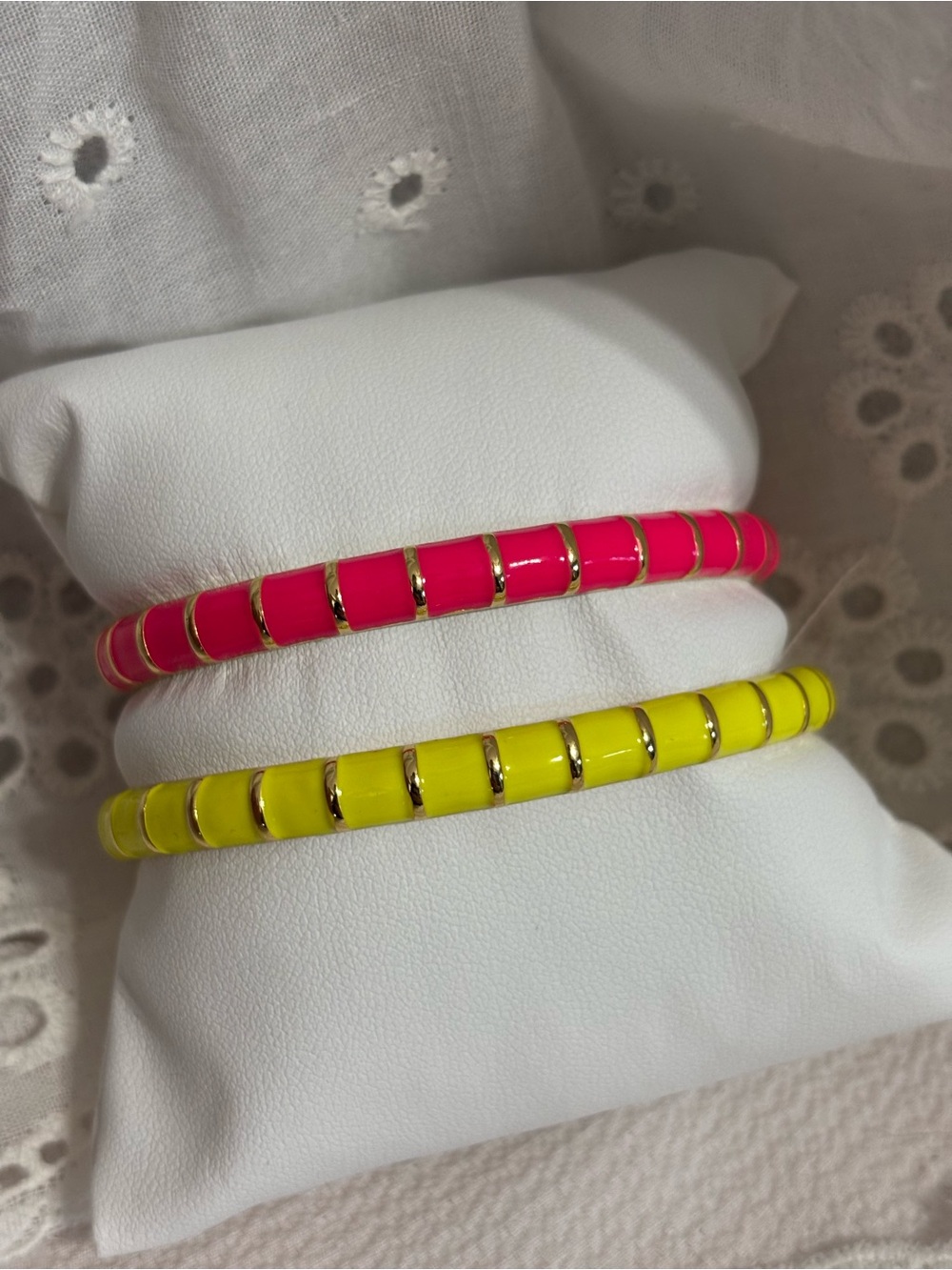 Neon Pink & Yellow Bracelet Set